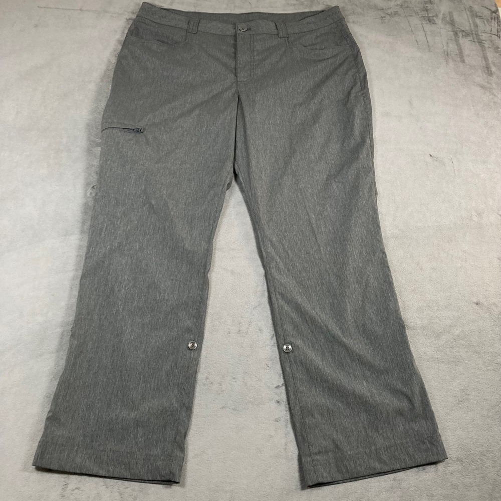 Eddie Bauer Women 16 Gray Horizon Roll Up Convertible Hiking Pants Stretch